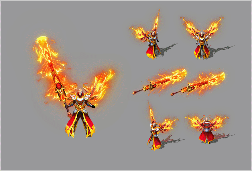 传奇战神火焰发光简单剑甲装备素材-编号J01110-D