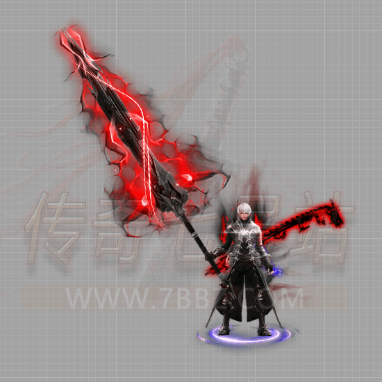 黑风侠客红黑发光剑甲装备素材-编号J0124-N
