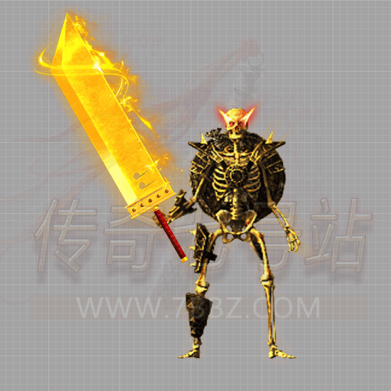 刀破苍穹金甲骷髅组合发光男剑甲装备素材-编号J0131-Q